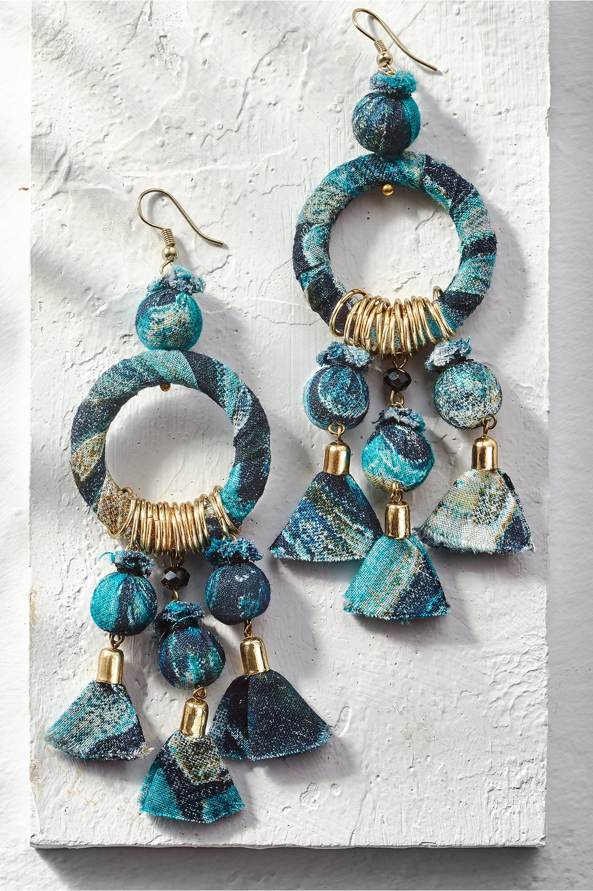 Hali Earrings Printed Fabric Wrapped Earrings Soft Surroundings Outlet