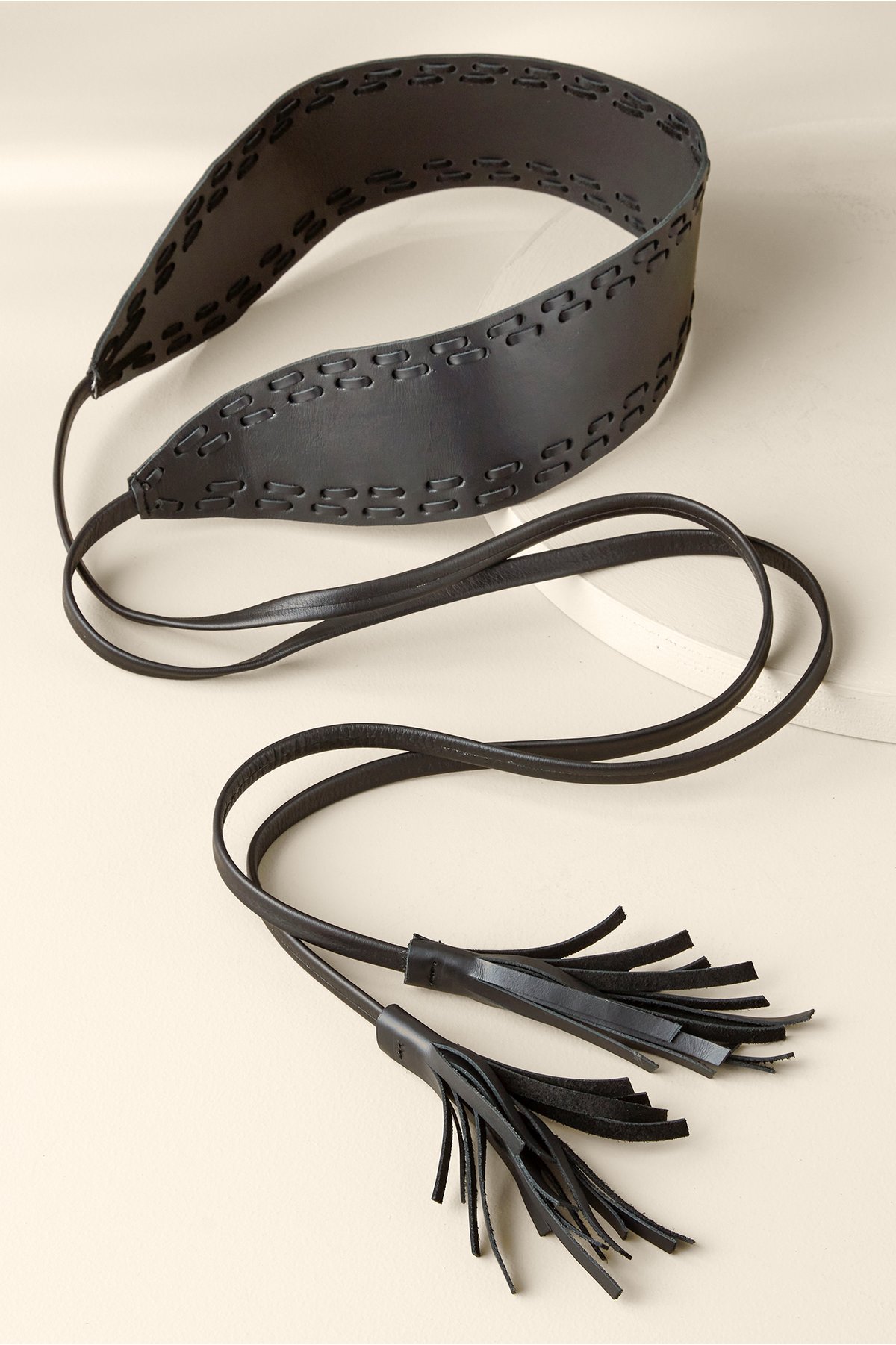 Irena Whipstitch Belt by Soft Surroundings, in Bla...