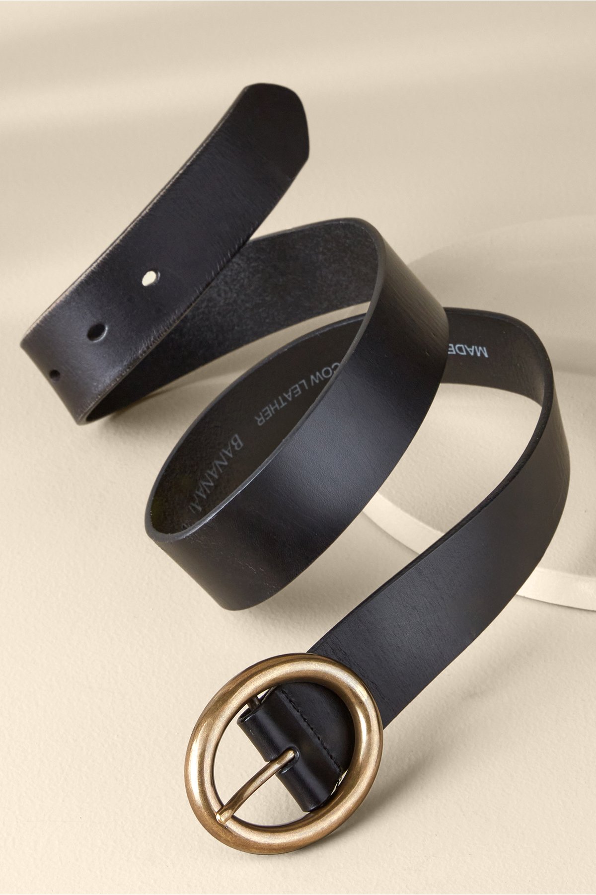 Monaco Leather Belt by Soft Surroundings, in Black size L (14/16)