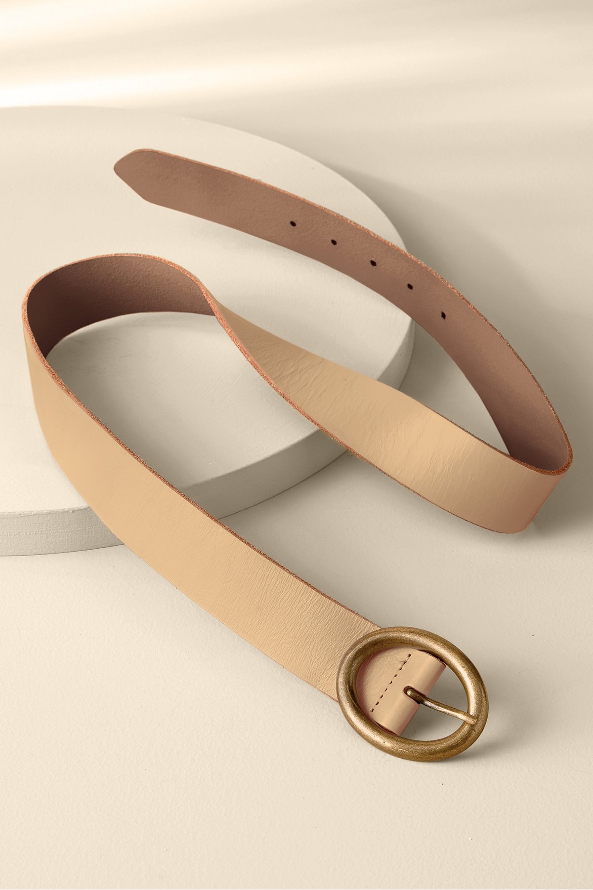 Monaco Leather Belt by Soft Surroundings, in Pale Natural size S (6/8)