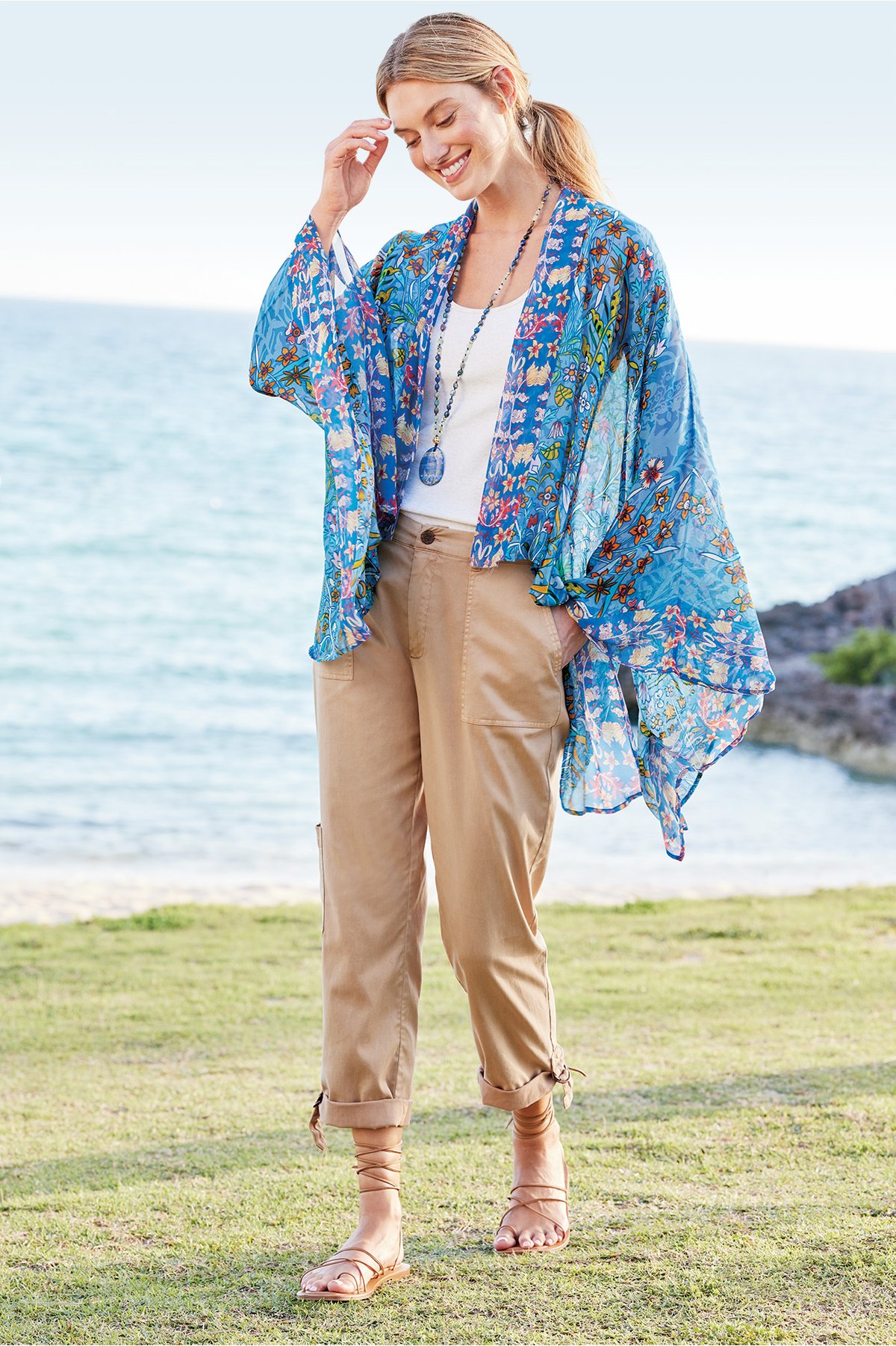 Veva Kimono Wrap - Bright Flowy Kimono Wrap | Soft Surroundings