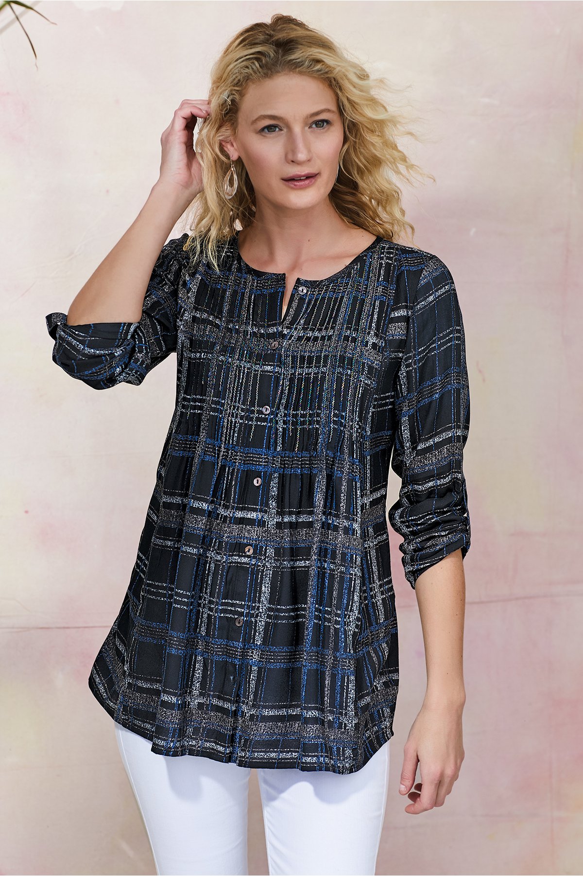 soft surroundings plaid shirt