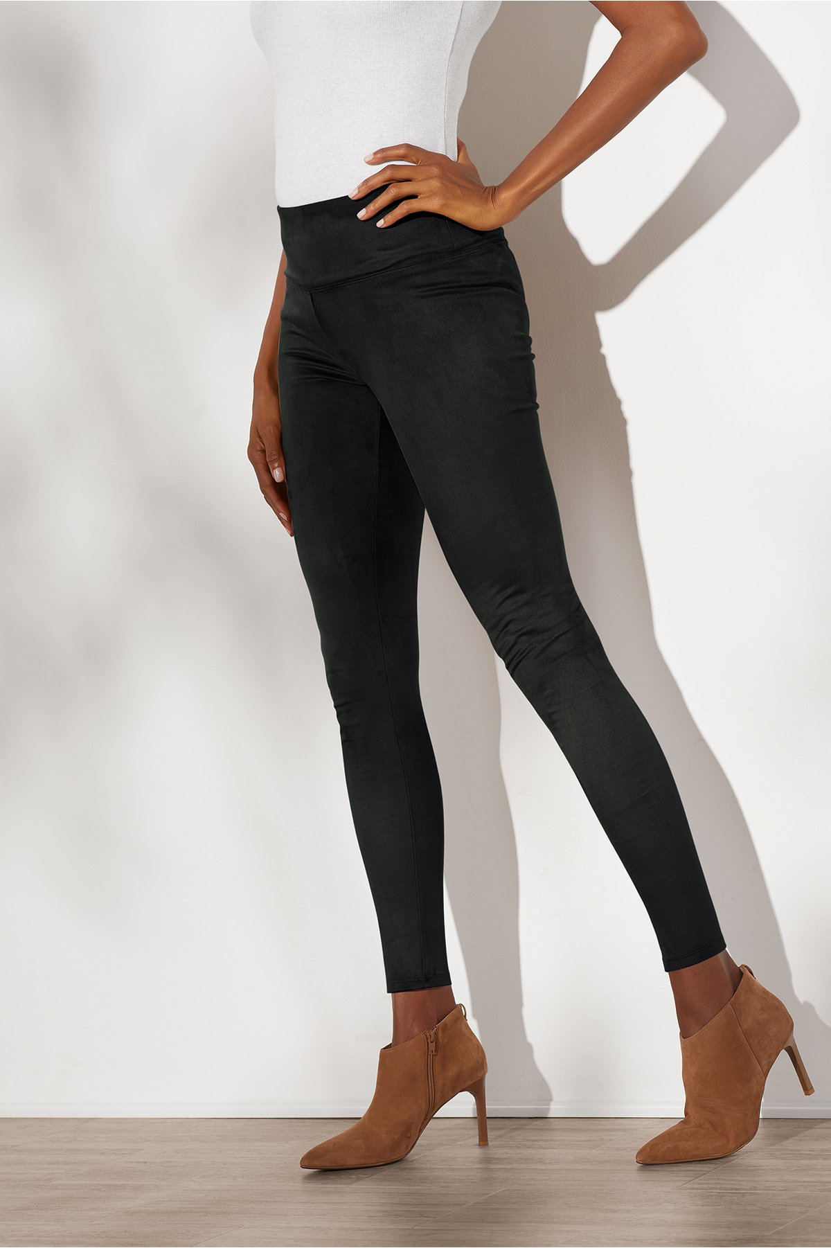 calvin klein faux suede leggings