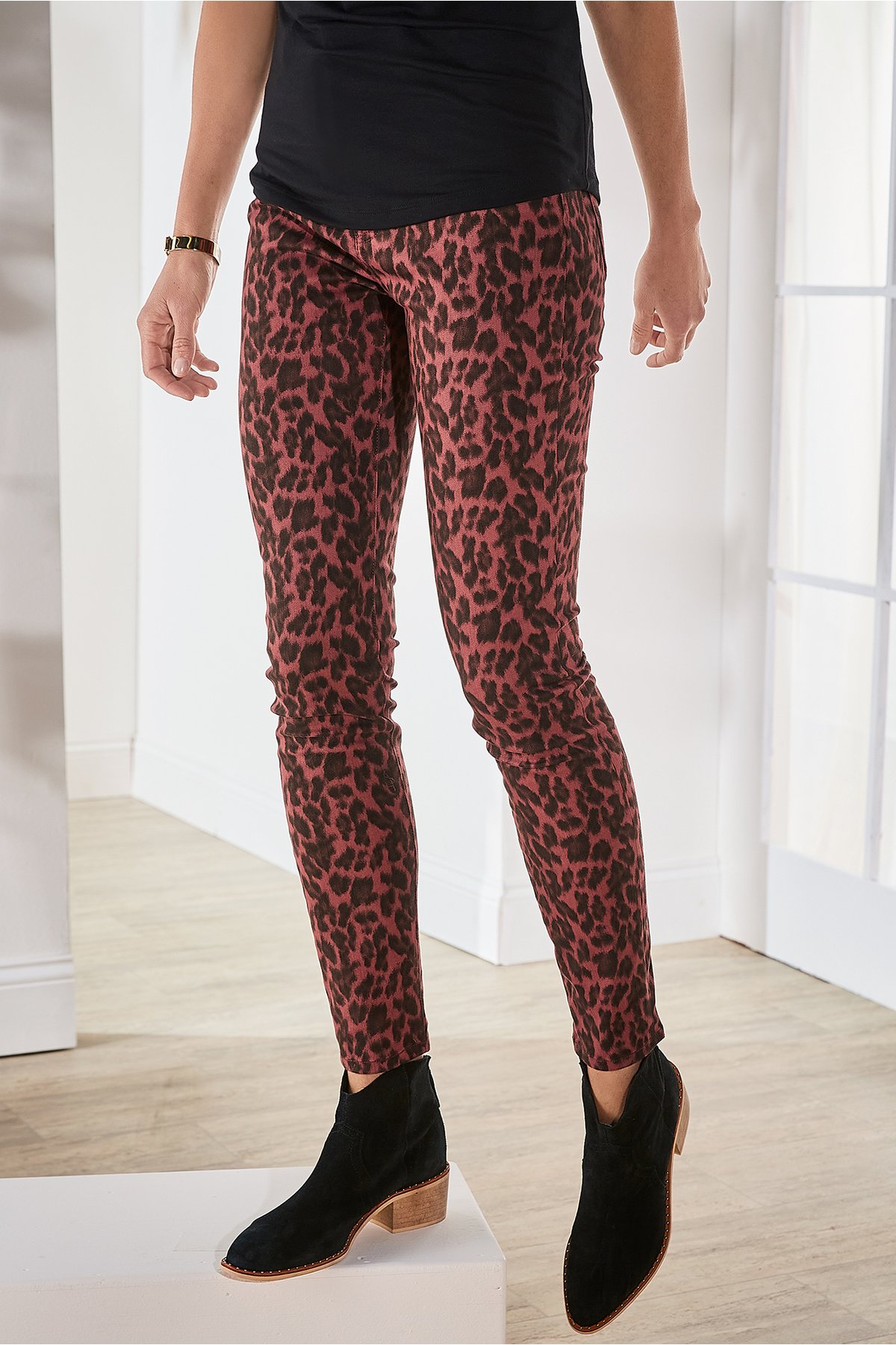 The Ultimate High Rise Leopard Skinny Jeans Soft Surroundings Outlet