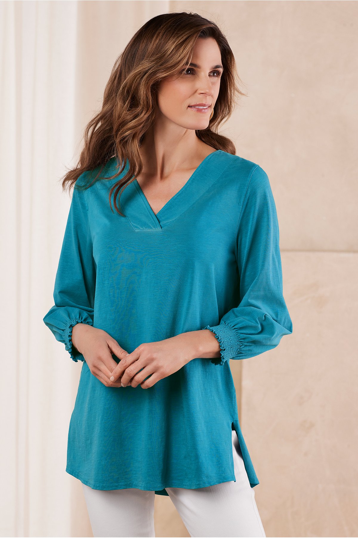 Julieann Tunic - Cotton Stretch Tunic | Soft Surroundings