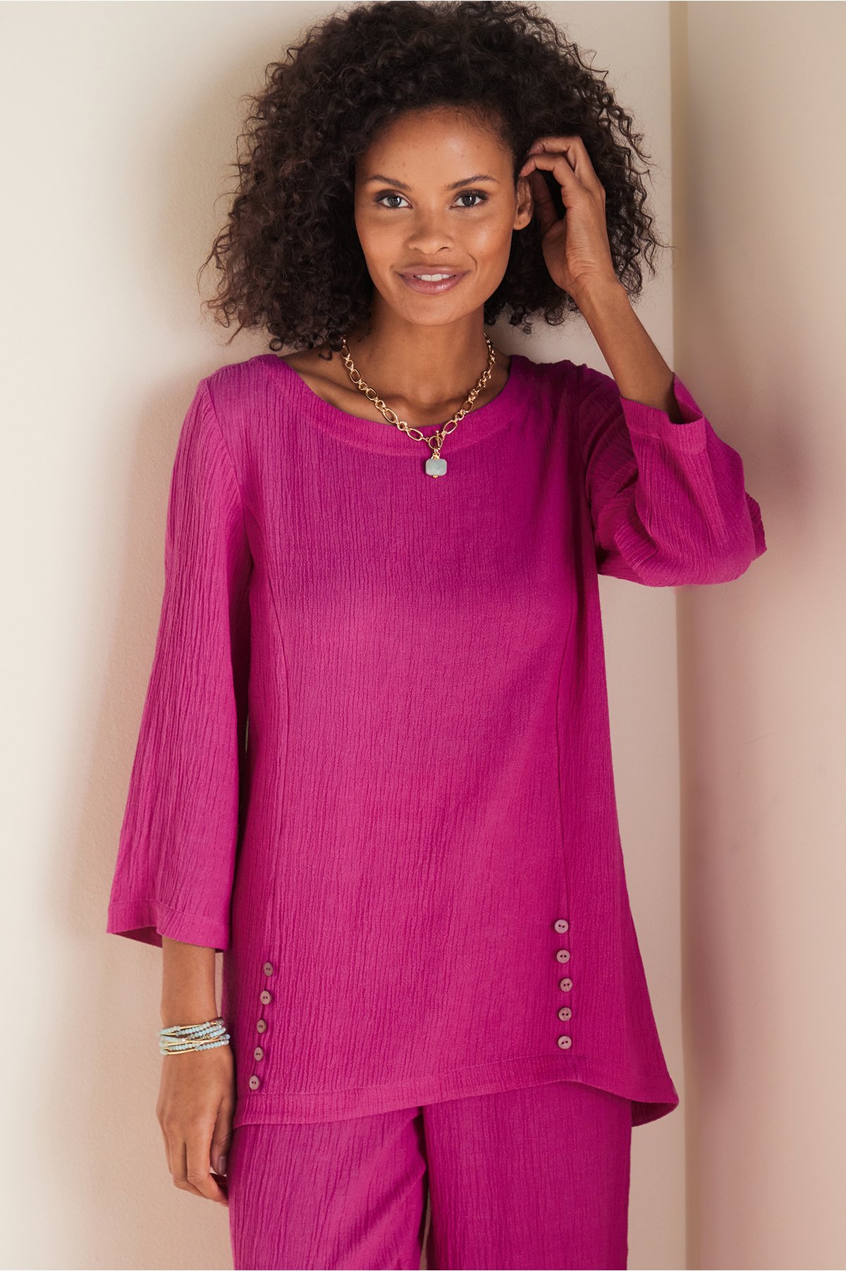 Oceo Gauze Tunic Gauze Pullover Tunic Soft Surroundings
