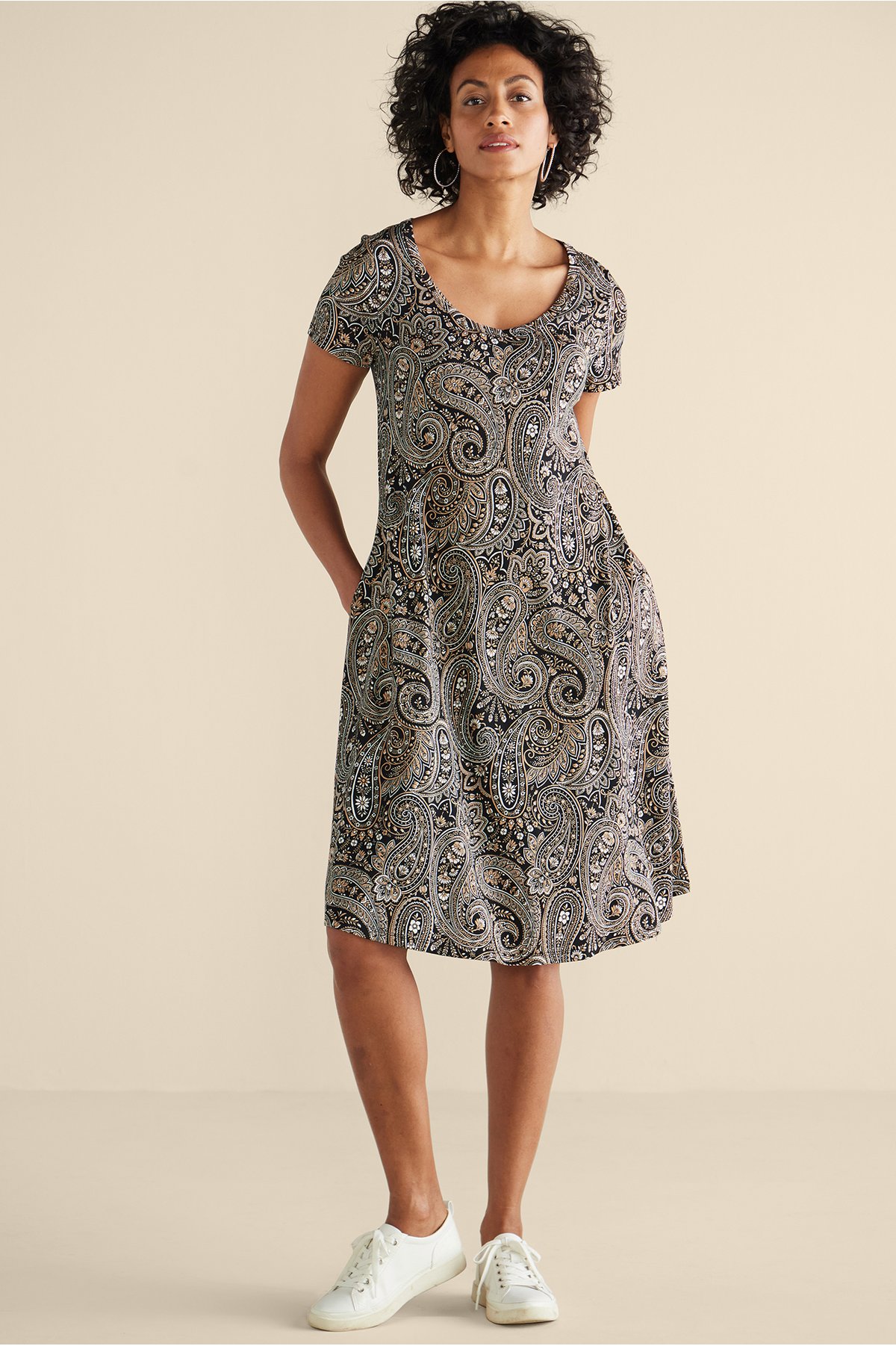 Short Santiago Gaia Dress Knee Length Floral Dress Soft Surroundings 