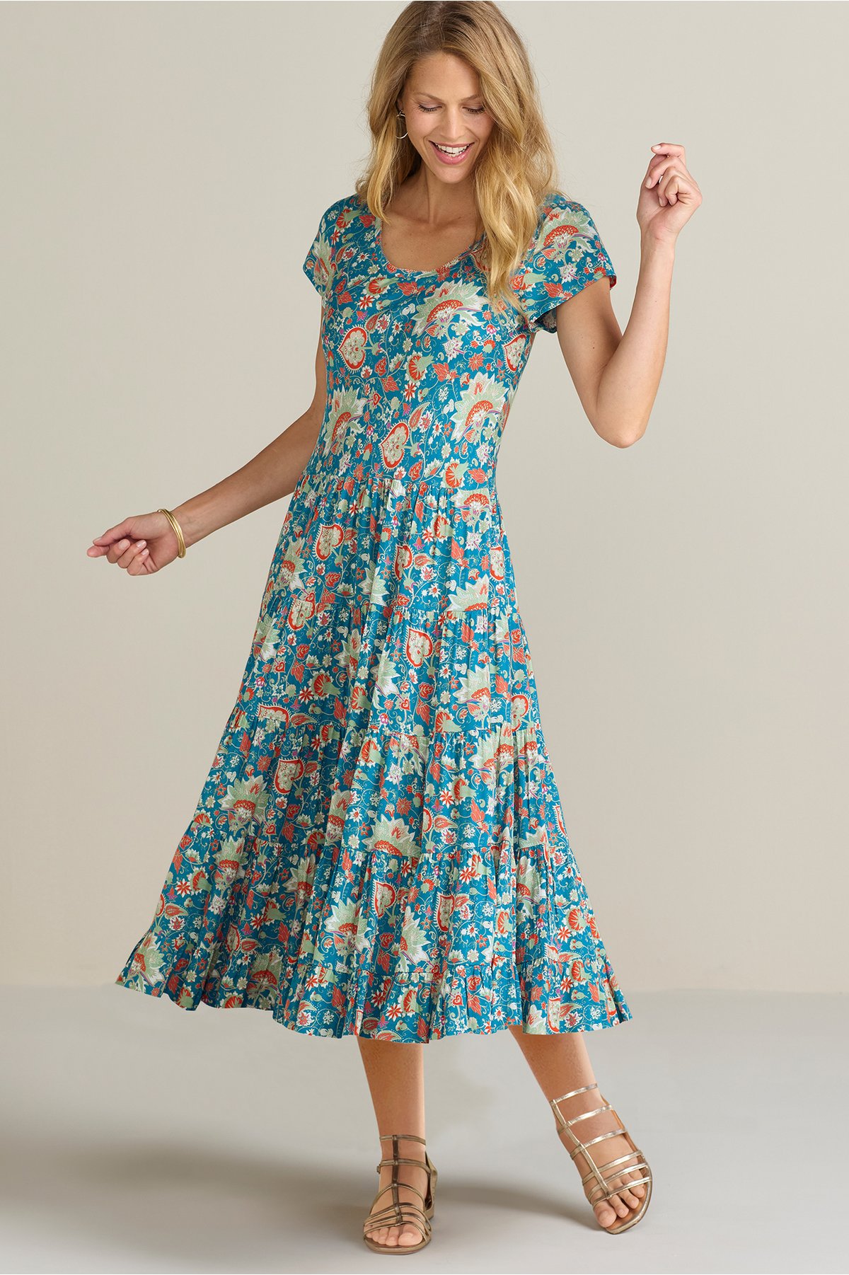 Kara Dress Tiered Flowing Maxi Dress Soft Surroundings 