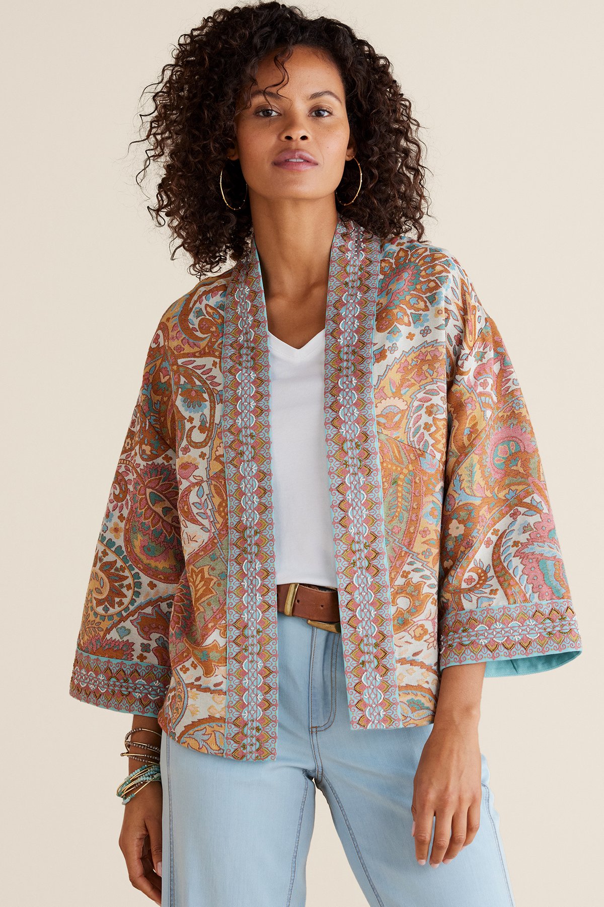 Verrado Jacket Vibrant Paisley Print Jacket Soft Surroundings