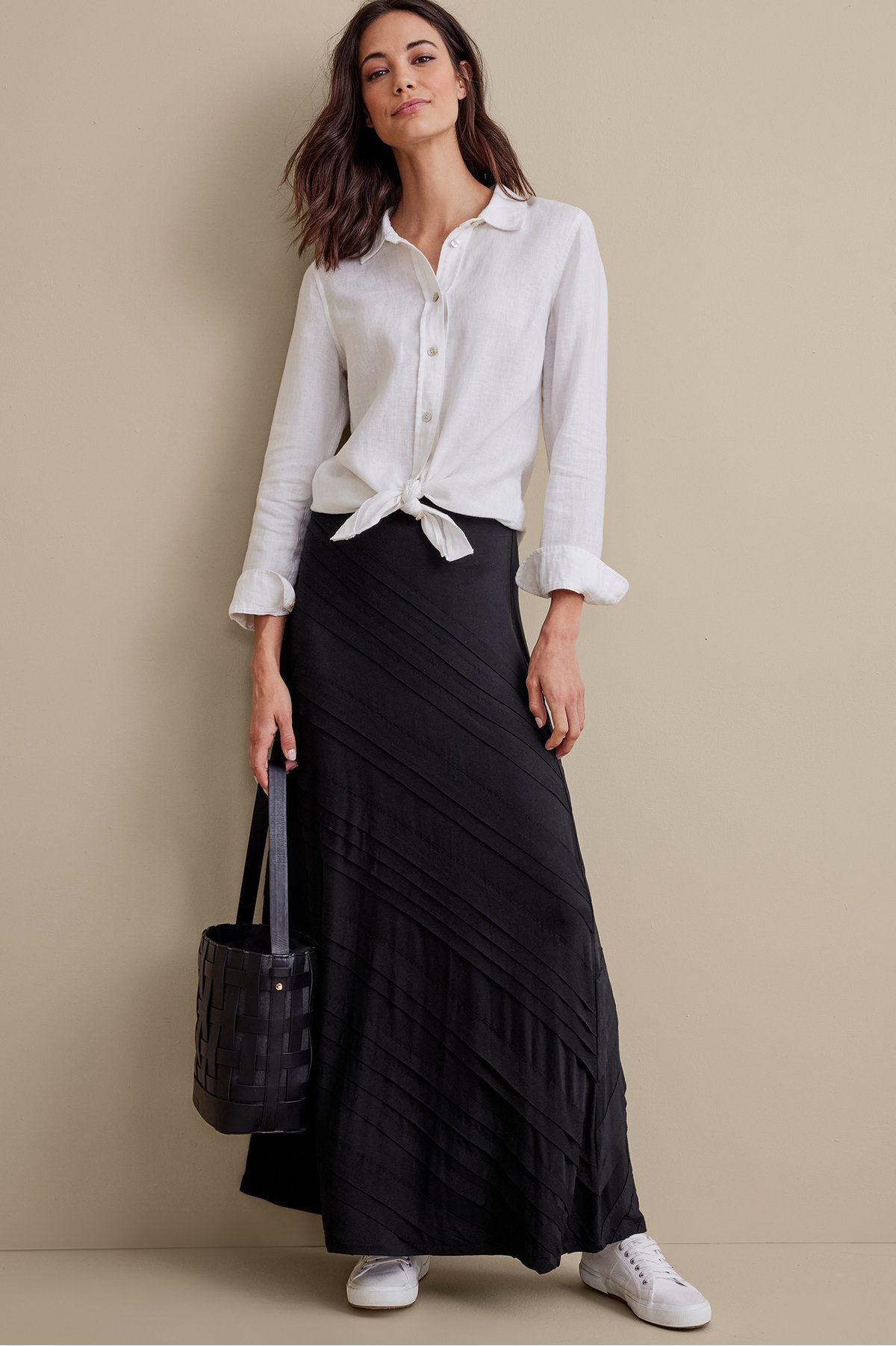 Women's Rosemary Skirt by Soft Surroundings, in Black size L (14-16)