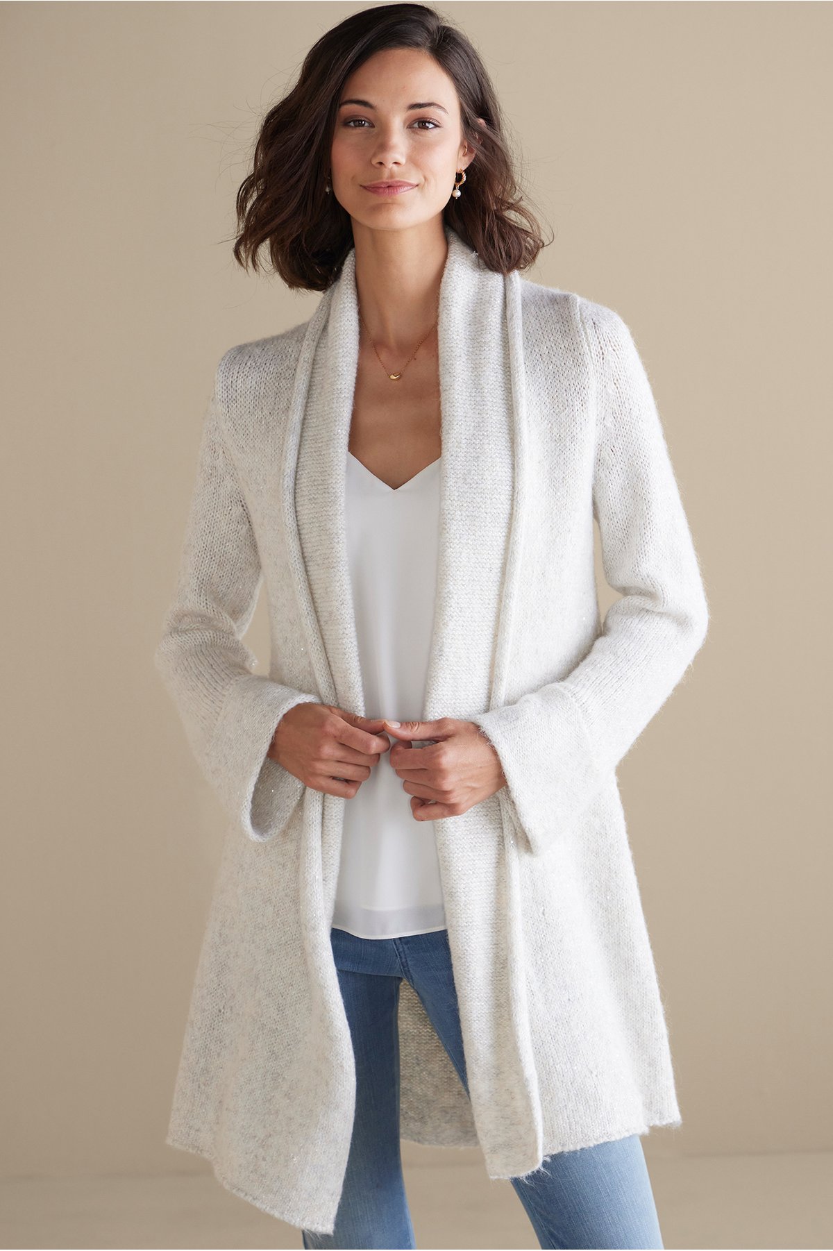 Neva Sequin Cardigan Soft Surroundings   2GA79 