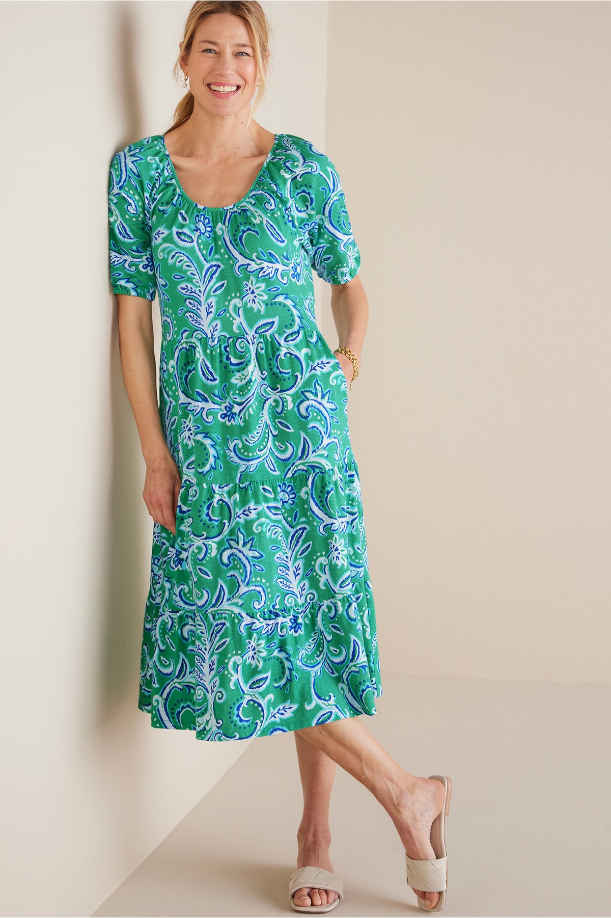 Ilana Midi Dress - Stretchy Beach Midi Dress | Soft Surroundings