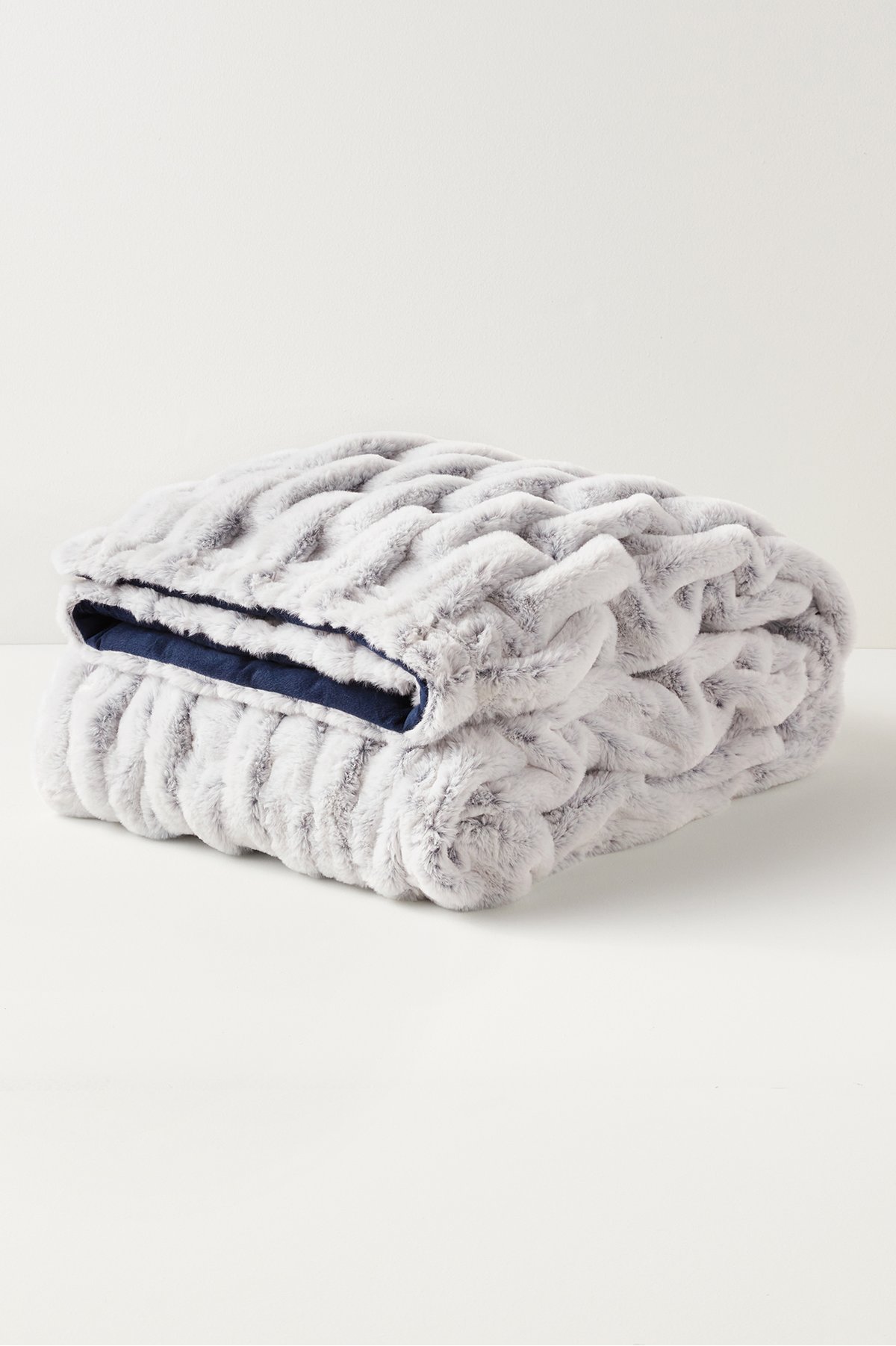 La Parisienne Faux Fur Throw Blanket by Soft Surroundings, in Tipped Midnight