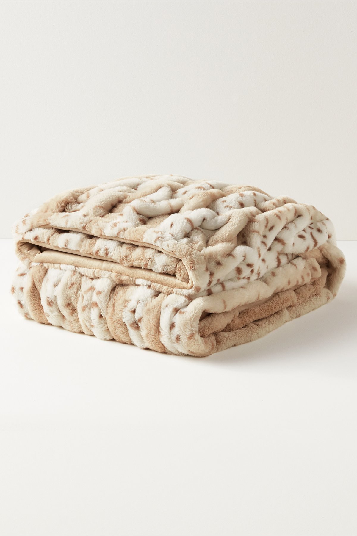 La Parisienne Faux Fur Throw Blanket by Soft Surroundings, in Snow Leopard