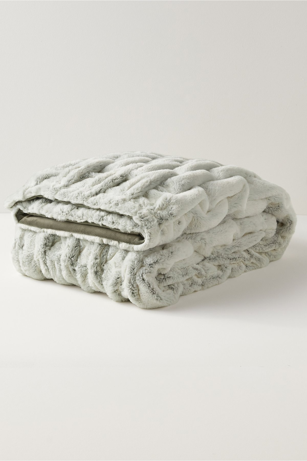 La Parisienne Faux Fur Throw Blanket by Soft Surroundings, in Tipped Agave