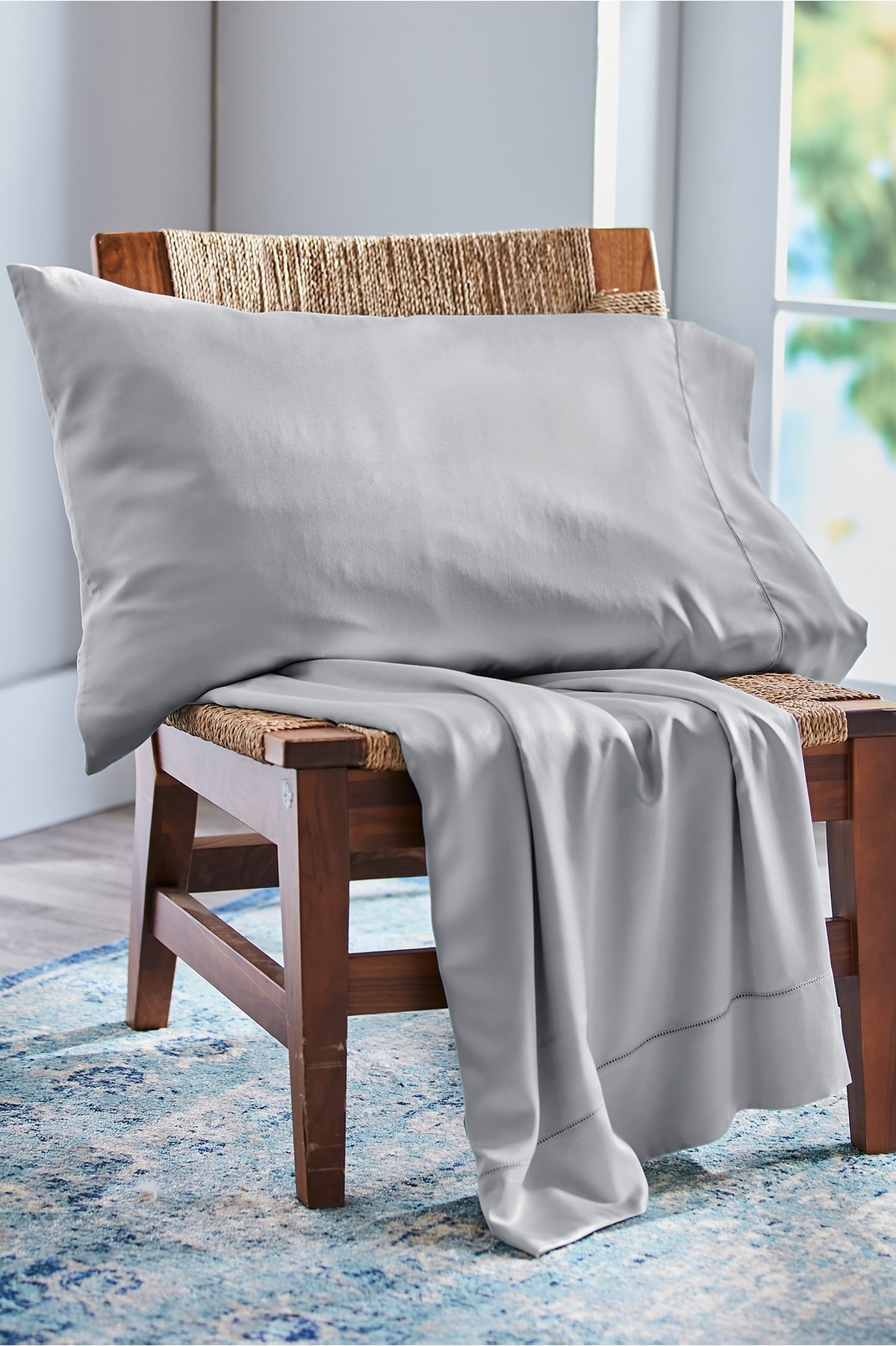 Blissful Bamboo Sheet Set by Soft Surroundings, in Cloud Grey size Queen