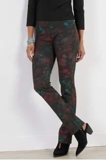 Perfect Ponte Marbled Pull-On Straight Leg Pants