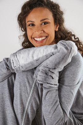 Faux Angora Lavender Spa Mittens