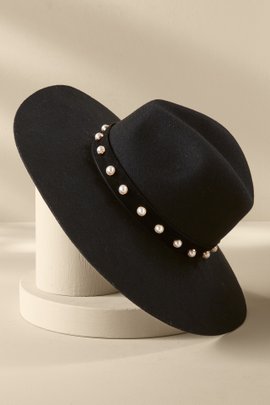 Jolan Velvet Pearl Trim Hat