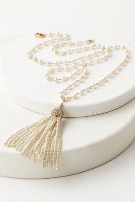Estella Pearl Tassel Necklace