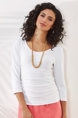 Ruched 3/4 Sleeve Top