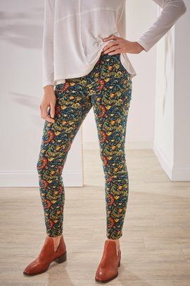 Corduroy Printed High-Rise Skinny Pants