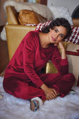 Blue Aire Velour Pull-On Pant