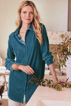 Velvet Boyfriend Tunic Shirt