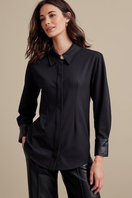 Mattea Faux Leather Cuff Tunic