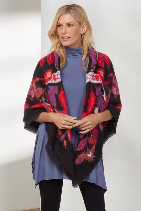 Opulence Shawl Fringed Floral Shawl Soft Surroundings Outlet