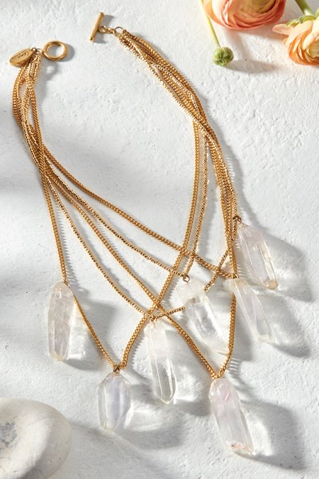 Crystal Drops Chain Necklace