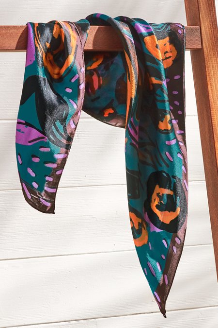 Painted Bouquet Silk Scarf