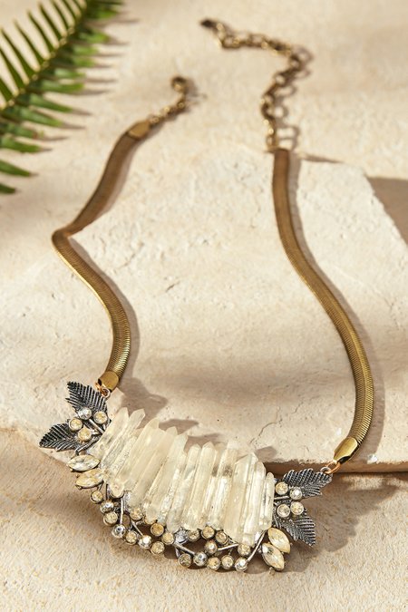Crystals & Leaves Necklace