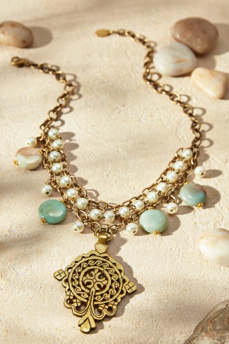 Pearl & Medallion Chain Necklace