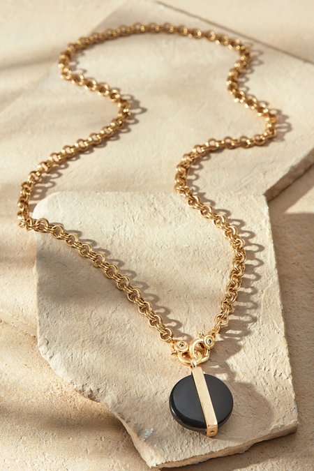 Onyx Charm Adjustable Necklace | Soft 