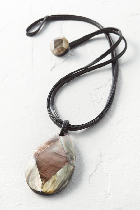 Leather Mother-of-Pearl Necklace