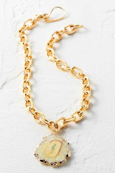 Agate Pendant Chain Necklace