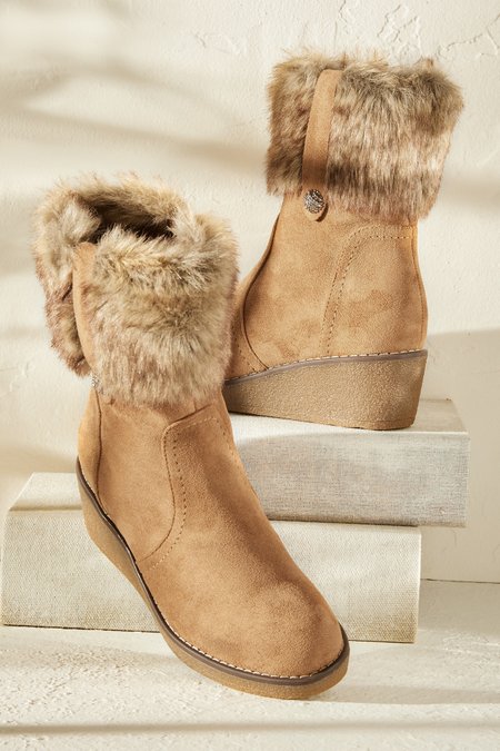 Faux Fur Wedge Boot