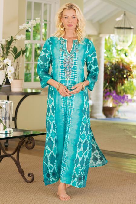 turquoise caftan