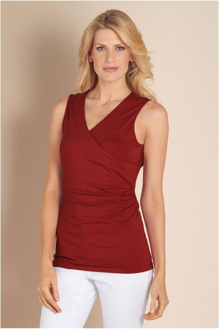 Women Shapely Surplice Tank