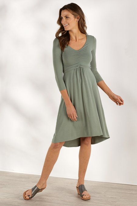 jersey knit dress with sleeves