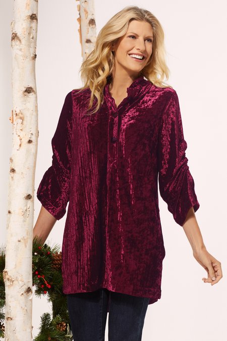 velvet tunic shirt