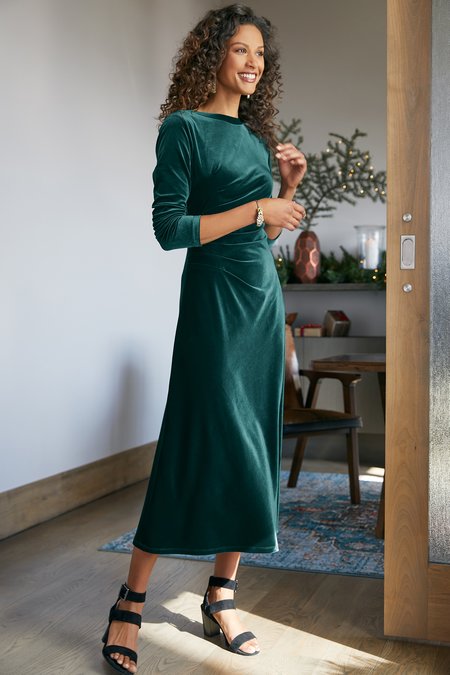 Lisabetta Velvet Dress - Long Sleeved 