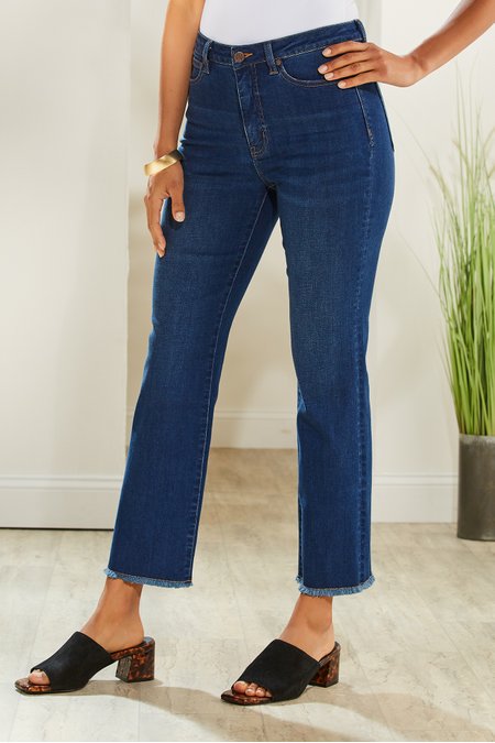 The Ultimate High-Rise Frayed-Hem Crop Jeans