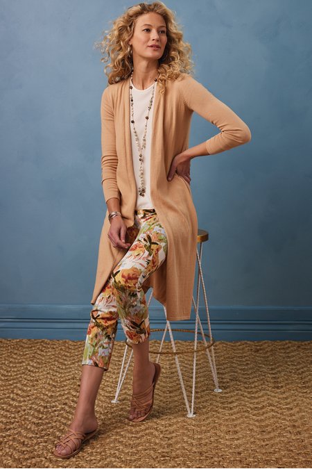 Petites Superla Stretch Pull-On Floris Straight Leg Crop Pants
