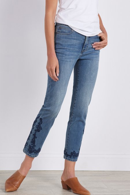 Petites Ultimate Denim High-Rise Embellished Jeans