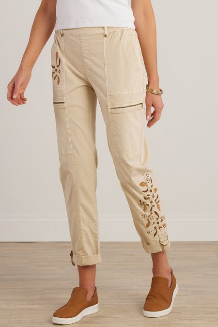 Petites Everything Under the Sun Embroidered Pants