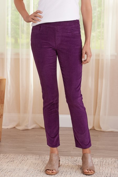 Women Pull-On Relaxed Straight Corduroy Pants