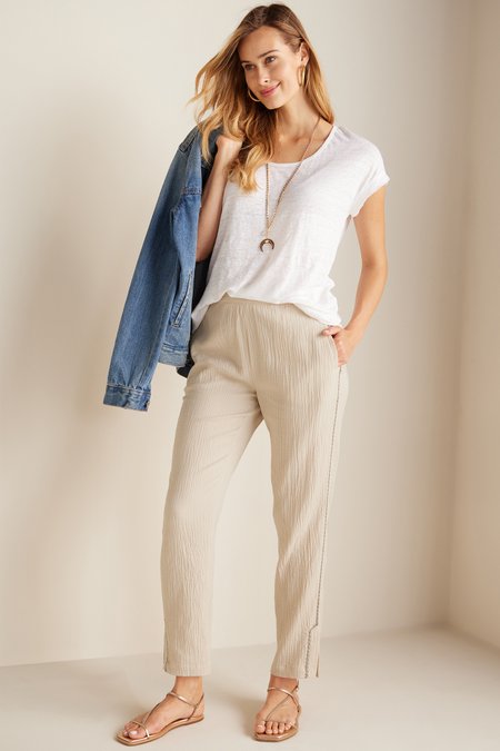 Breezy Pants Beige Stripe