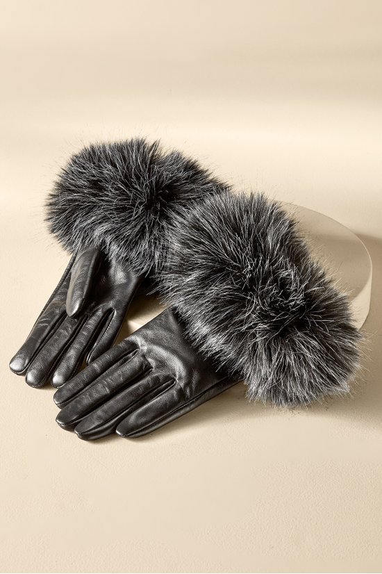Sasha Faux Fur Leather Gloves